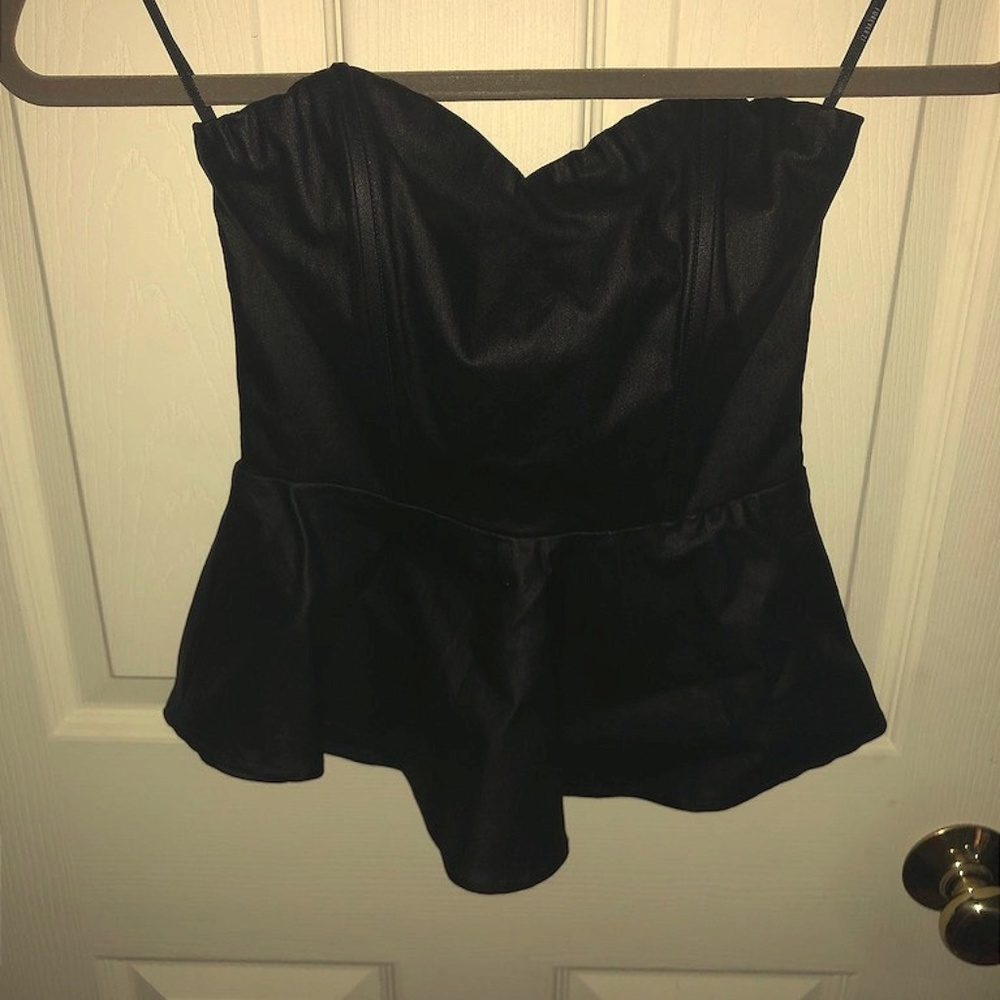 black peplum top (strapless)
